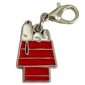 Peanuts Snoopy Doghouse Clip On Charm Zipper Pull Purse Charm Signed Red Enamel